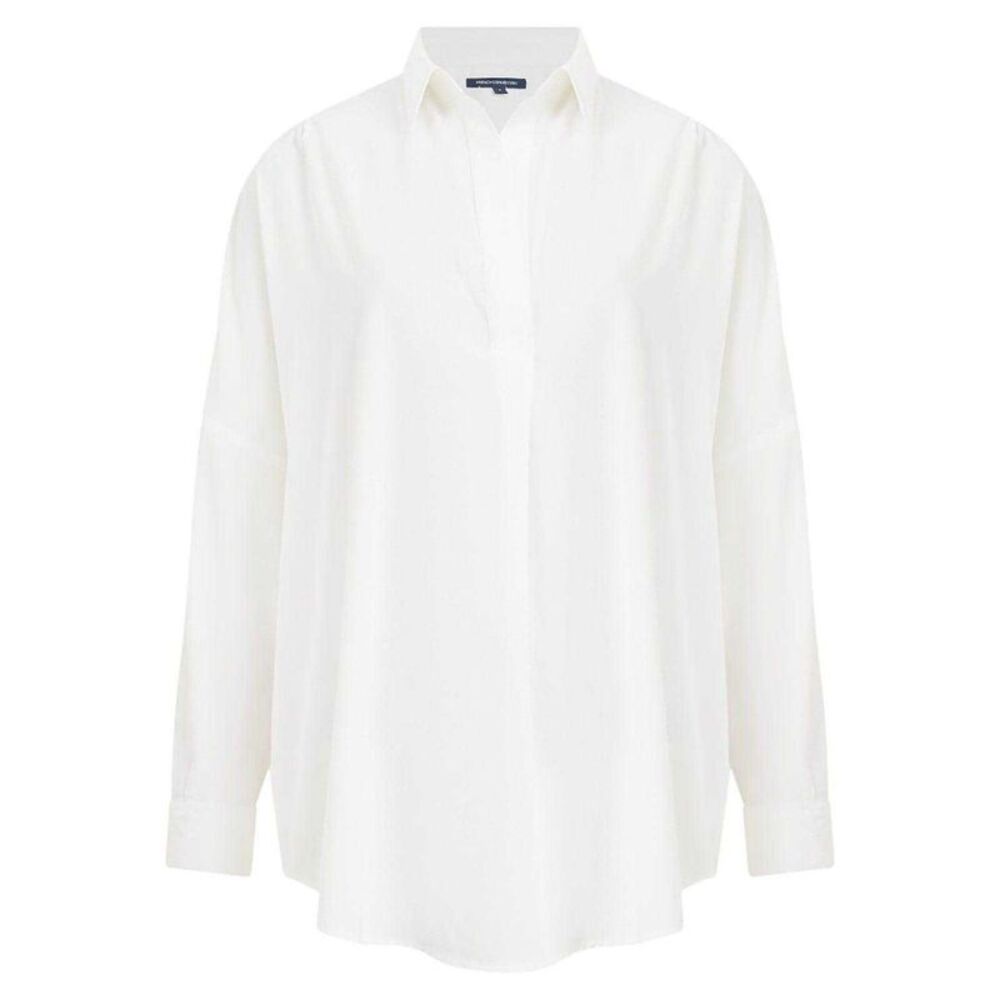French Connection Womens/Ladies Popover Crepe Recycled Shirt / Winter White